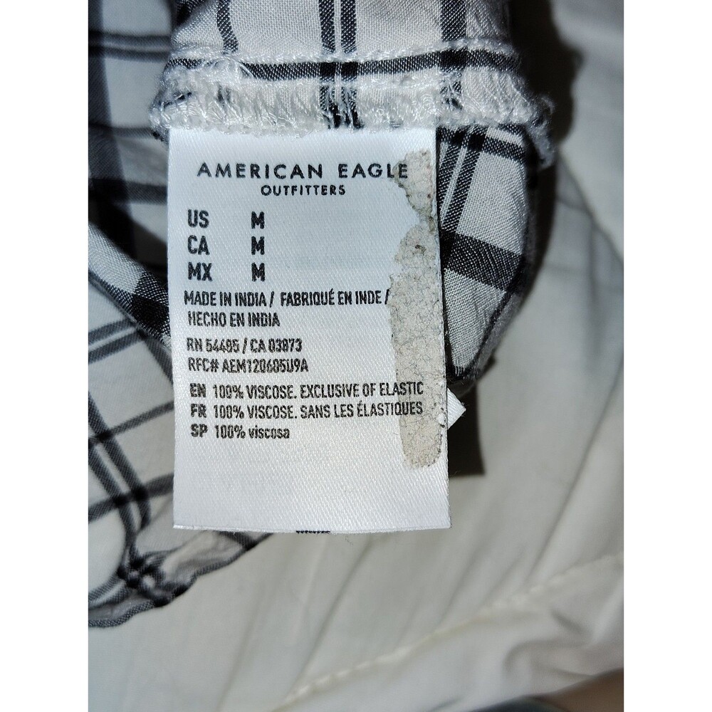 American Eagle Womens Plaid Smocked Crop Tank Top S Peach Ruffle Cottagecore Y2K - Picture 7 of 11